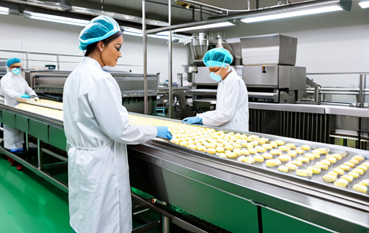 HACCP 인증과 적용 - Modern Farm Inspection**

"A modern farm, possibly a greenhouse, with a woman in a lab coat inspecti...