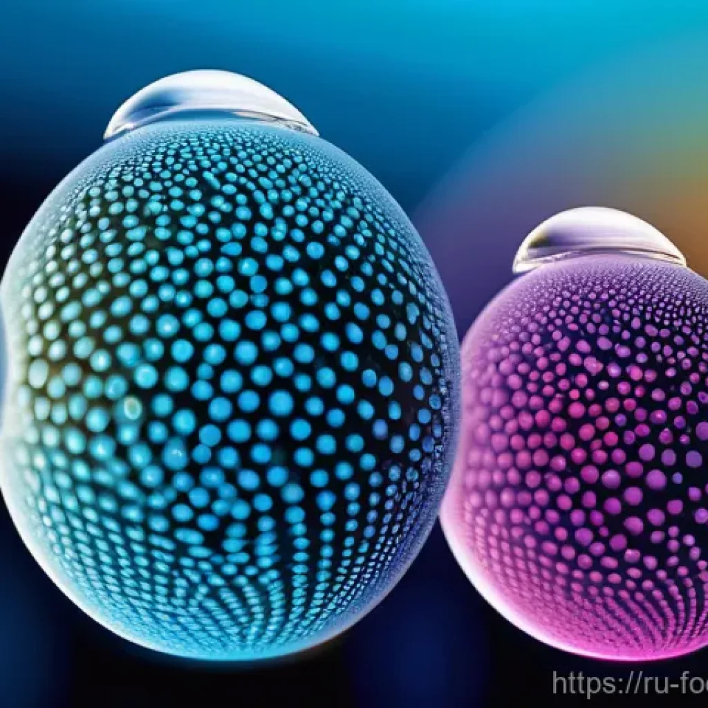 식품 가공에서의 고압 균질화 - **Prompt 1: The Magic of Microscopic Transformation**
    "An abstract, high-magnification view illu...