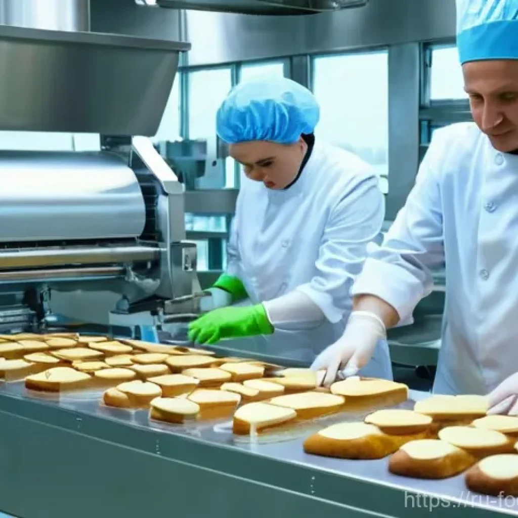 글루텐프리 식품 개발 - **Prompt 1: Advanced Gluten-Free Production Facility in Russia**
    "A wide-angle shot inside a sta...